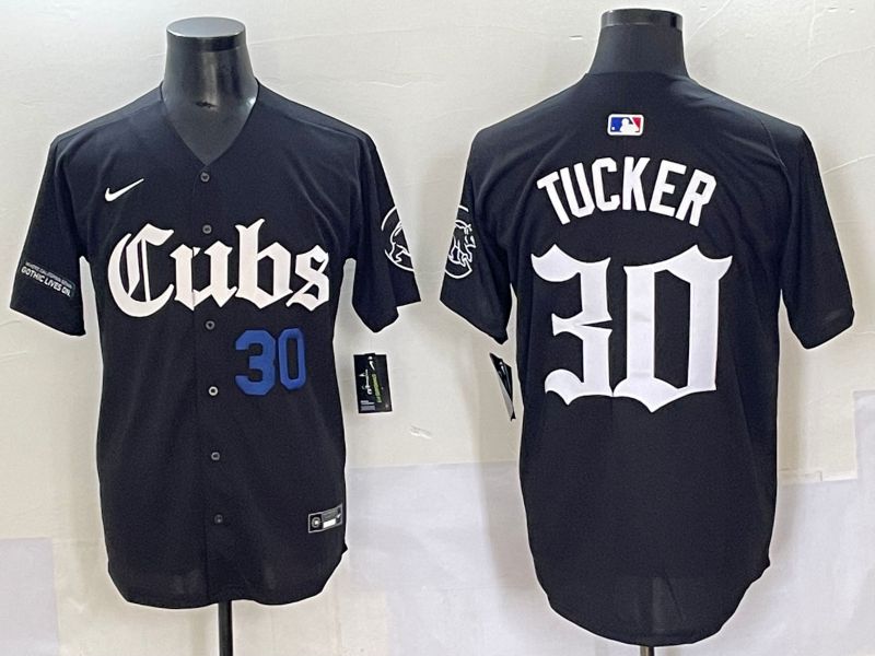 Men 2025 Chicago Cubs #30 Tucker Black Five generations Joint Name Nike MLB Jersey style 7->chicago cubs->MLB Jersey